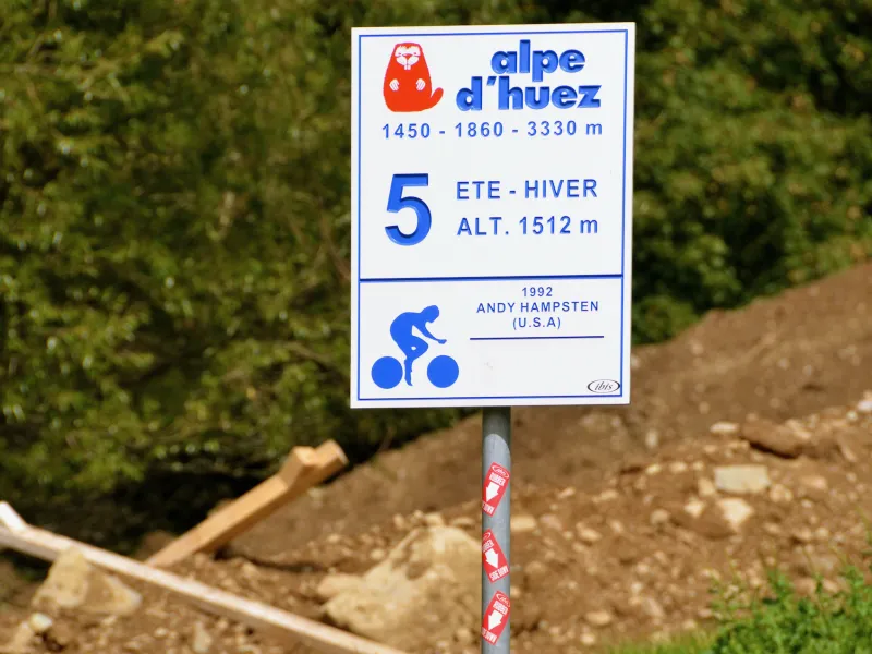 5a curva delle 21 salite famose dell'Alpe d'Huez