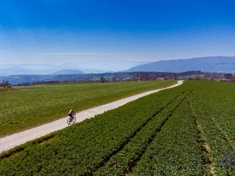Verso sud sulle piste di ghiaia del Mont Sion