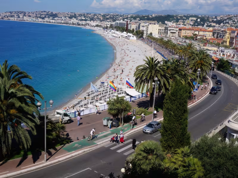 La Promenade des Anglais dalla Torre Bellanda di Nizza