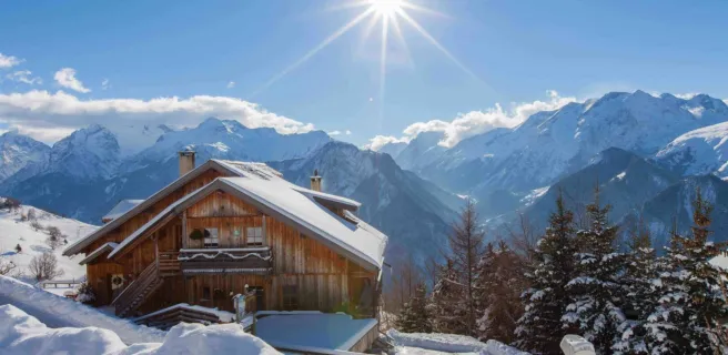 chalet en hiver