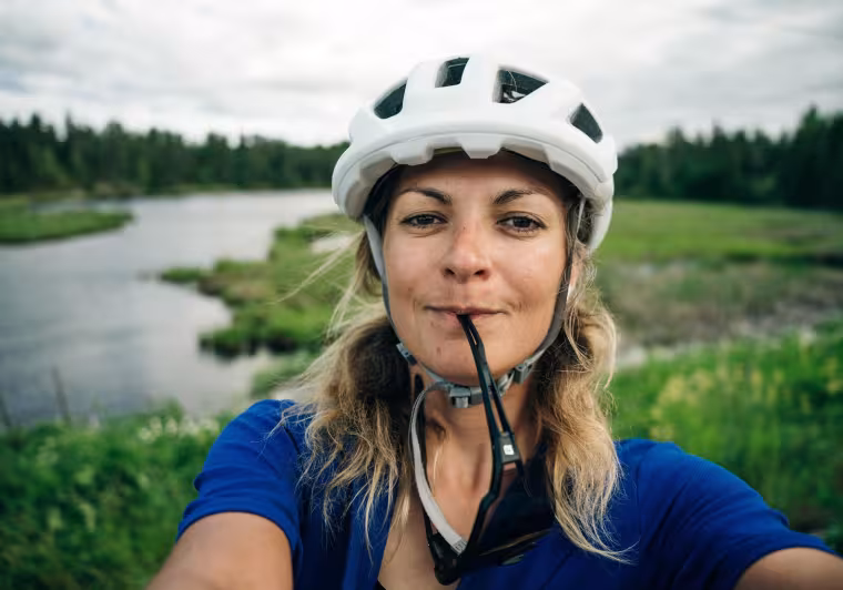 Cycliste selfie